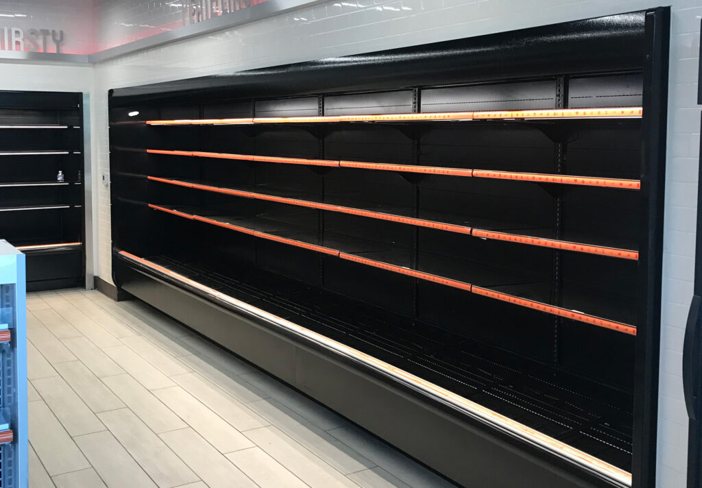 open air shelves